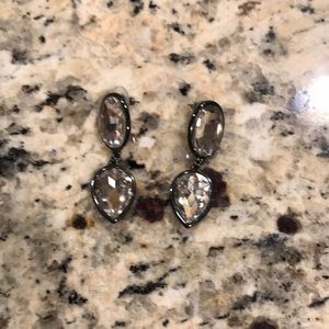 Rhinestone drop statement earrings